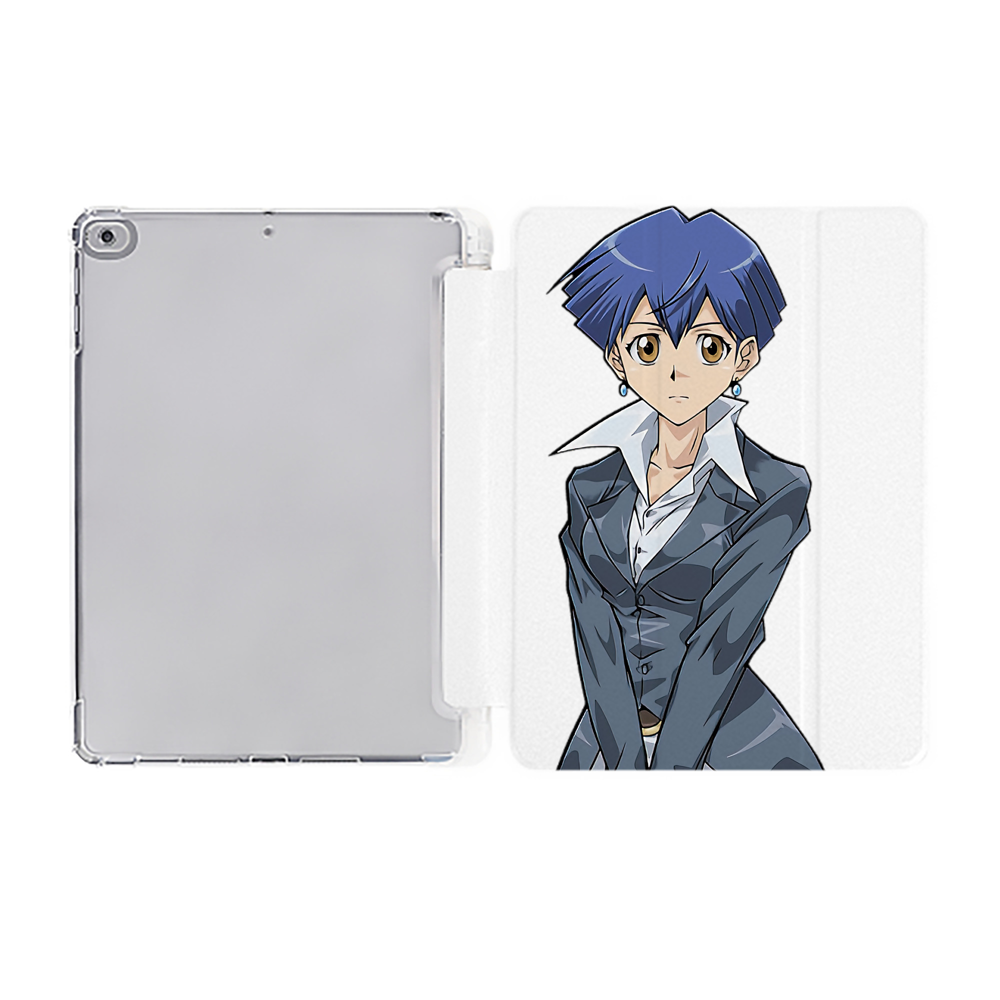 （画像用） 遊☆戯☆王 Yu-Gi-Oh! IPad ケース ペン収納付き 三つ折りスタンド PUレザー×シリコン 対応機種9.5/10.5/10.9インチ